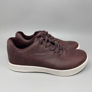 Nobull Perforated Leather Trainer Low Women's Size 8 Workout Gym Shoes Burgundy